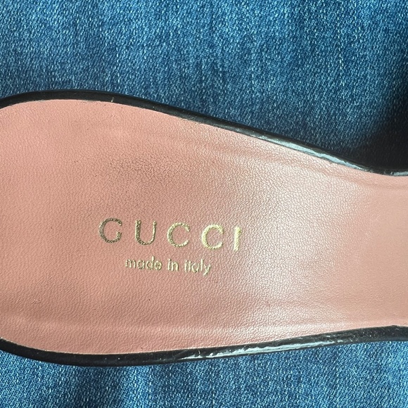 GUCCI kitten heal slides, black with Pink Gucci - Picture 5 of 8